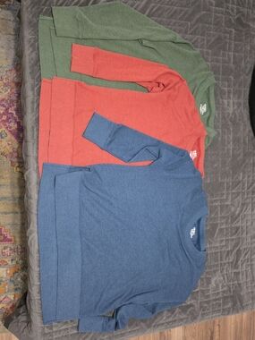 Set of 3 Cozy Long-Sleeve Sweatshirts - Blue, Orange, Green